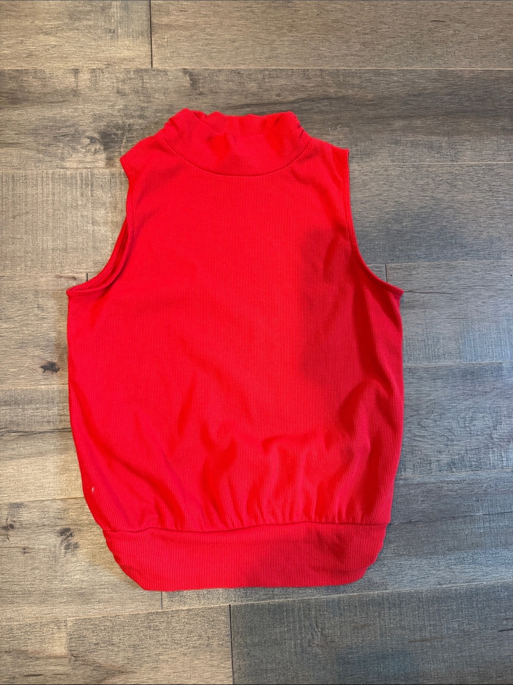 Evereve Redish OrangeSleeveless Mock Neck Tank